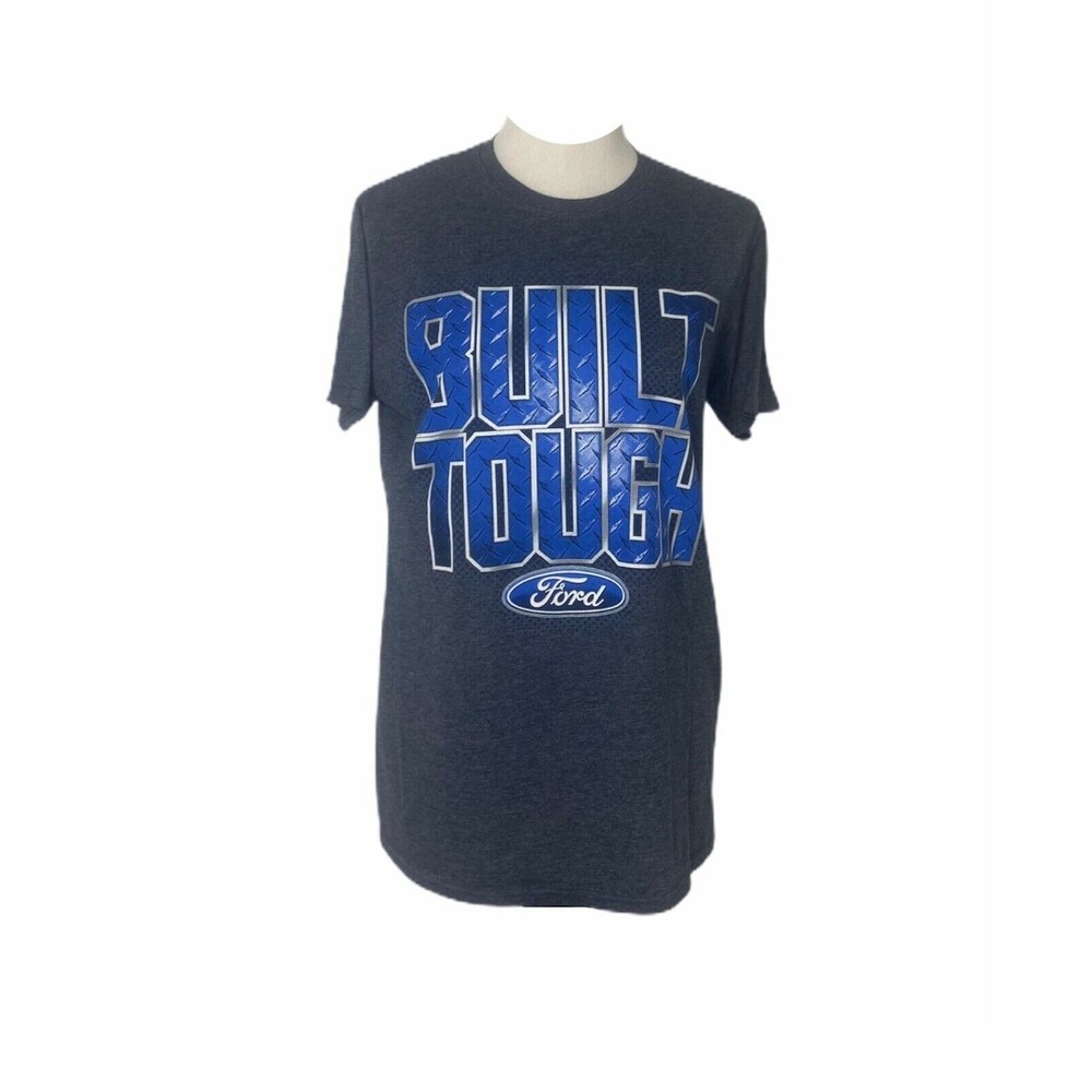 Ford Men's Shirt Grey and Blue Big Logo Ford Official Short Sleeve Size Medium
